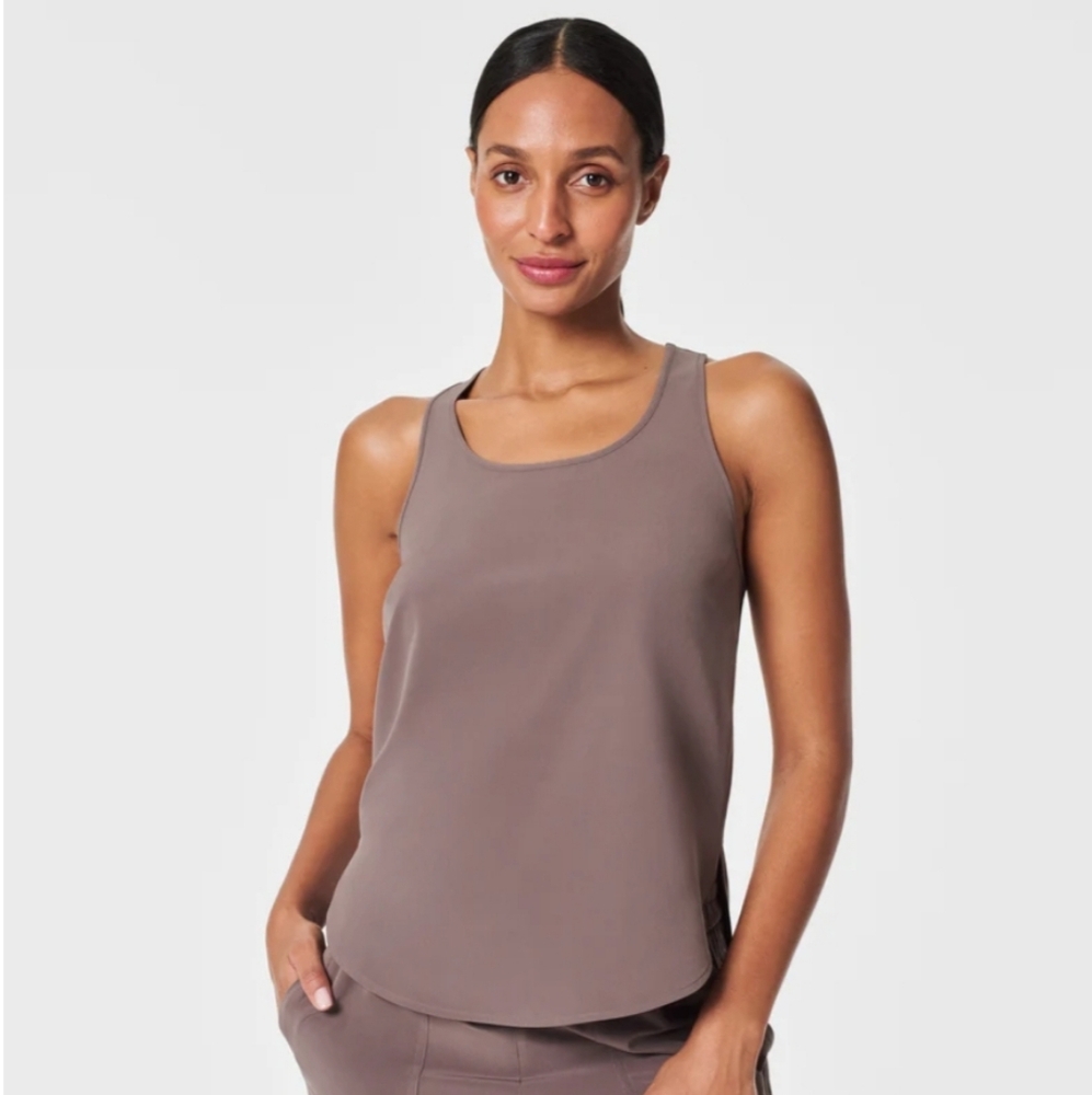 SPANX Taupe Sleeveless Curve Hem Top 1x